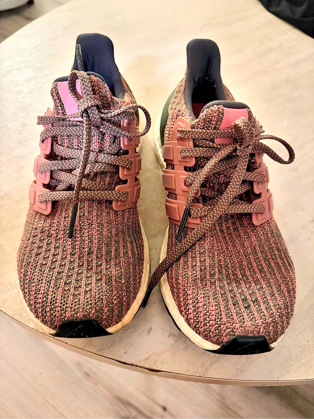 adidas UltraBoost 4.0 Ash Pearl Athletic Shoes Pink & Green Womens